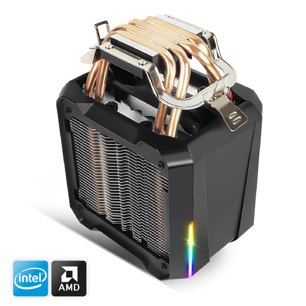 Spirit of Gamer CPU Cooler - CPU AIRCOOLER PRO ARGB (27dB; 1600 RPM; 1x12cm; aluminium/réz) - Image 4