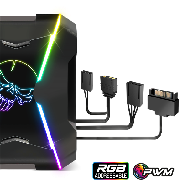 Spirit of Gamer CPU Cooler - CPU AIRCOOLER PRO ARGB (27dB; 1600 RPM; 1x12cm; aluminium/réz) - Image 5
