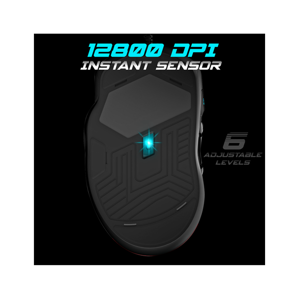 Spirit of Gamer Egér - ELITE-M30 (Optikai, 12800DPI, 10 gomb programozható, RGB, harisnyázott kábel, fekete) - Image 4