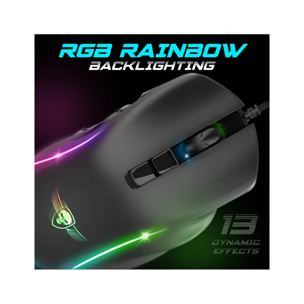 Spirit of Gamer Egér - ELITE-M30 (Optikai, 12800DPI, 10 gomb programozható, RGB, harisnyázott kábel, fekete) - Image 5