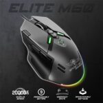 Spirit of Gamer Egér - ELITE-M60 Black (Optikai, 20000 DPI, 1000Hz, 9 programozható gomb, RGB, vezetékes, fekete) - Image 3