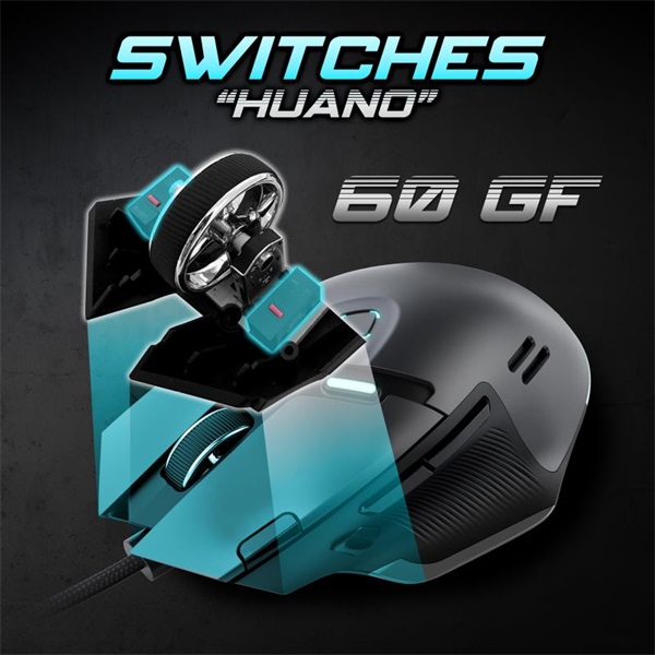 Spirit of Gamer Egér - ELITE-M60 Black (Optikai, 20000 DPI, 1000Hz, 9 programozható gomb, RGB, vezetékes, fekete) - Image 8