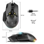 Spirit of Gamer Egér - ELITE-M60 Black (Optikai, 20000 DPI, 1000Hz, 9 programozható gomb, RGB, vezetékes, fekete) - Image 12