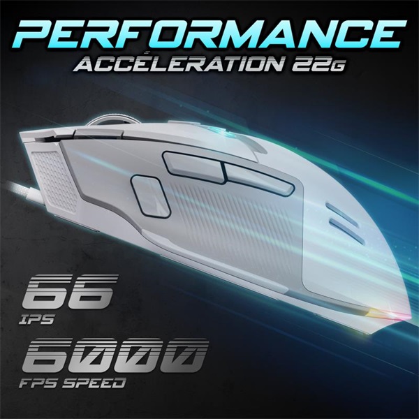 Spirit of Gamer Egér - ELITE-M60 White (Optikai, 20000 DPI, 1000Hz, 9 programozható gomb, RGB, vezetékes, fehér) - Image 6