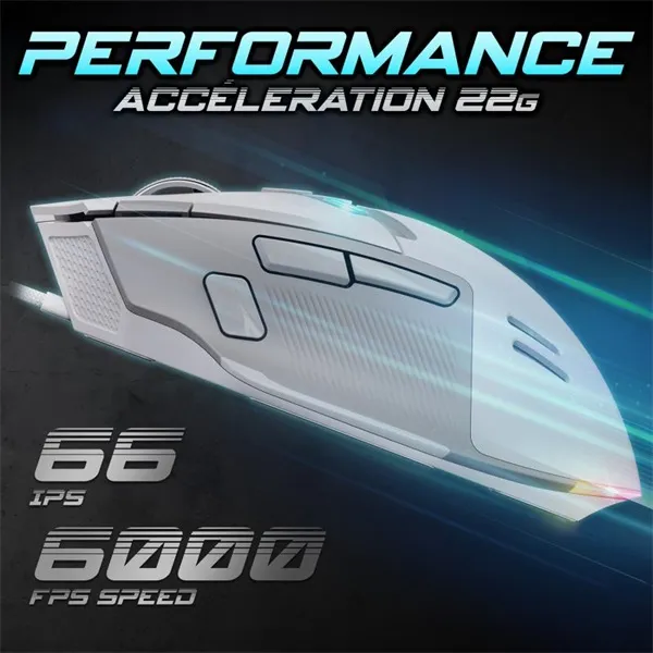Spirit of Gamer Egér - ELITE-M60 White (Optikai, 20000 DPI, 1000Hz, 9 programozható gomb, RGB, vezetékes, fehér) - Image 6