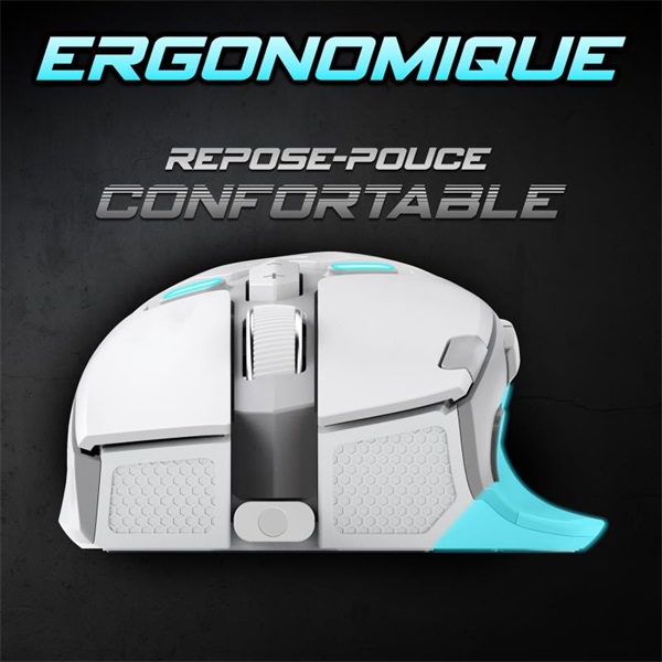 Spirit of Gamer Egér - ELITE-M60 White (Optikai, 20000 DPI, 1000Hz, 9 programozható gomb, RGB, vezetékes, fehér) - Image 7