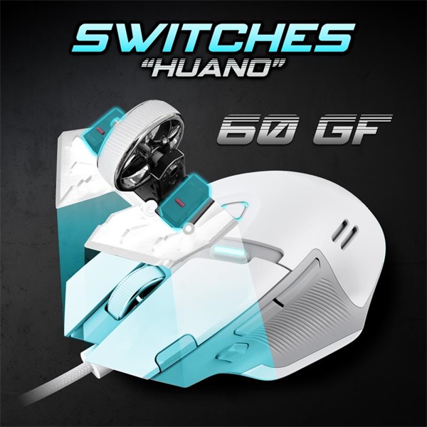 Spirit of Gamer Egér - ELITE-M60 White (Optikai, 20000 DPI, 1000Hz, 9 programozható gomb, RGB, vezetékes, fehér) - Image 8