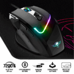 Spirit of Gamer Egér - PRO-M3 RGB (Optikai, 7200DPI, 8 gomb, harisnyázott kábel, fekete) + egérpad