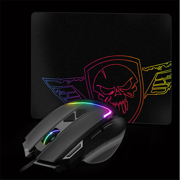 Spirit of Gamer Egér - PRO-M3 RGB (Optikai, 7200DPI, 8 gomb, harisnyázott kábel, fekete) + egérpad - Image 4