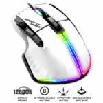 Spirit of Gamer Egér - PRO-M5 Arctic (Optikai, 12800DPI, 1000Hz, 8 gomb, harisnyázott kábel, fehér) - Image 2