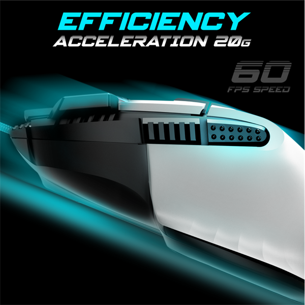 Spirit of Gamer Egér - PRO-M5 Arctic (Optikai, 12800DPI, 1000Hz, 8 gomb, harisnyázott kábel, fehér) - Image 7