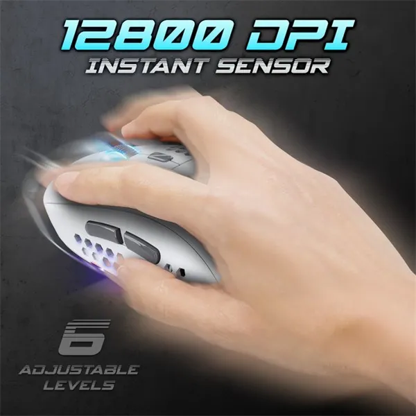 Spirit of Gamer Egér - S-PM4 RGB Arctic (Optikai, 12800DPI, 6 gomb, harisnyázott kábel, fehér) - Image 4