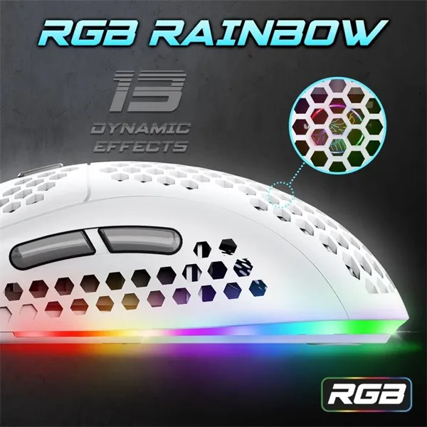 Spirit of Gamer Egér - S-PM4 RGB Arctic (Optikai, 12800DPI, 6 gomb, harisnyázott kábel, fehér) - Image 5