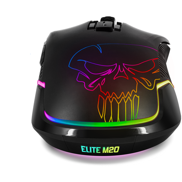 Spirit of Gamer Egér Vezeték nélküli - ELITE-M20 Wireless (4800DPI, 1000Hz, 6 gomb, Omron, harisnyázott kábel, fekete) - Image 5