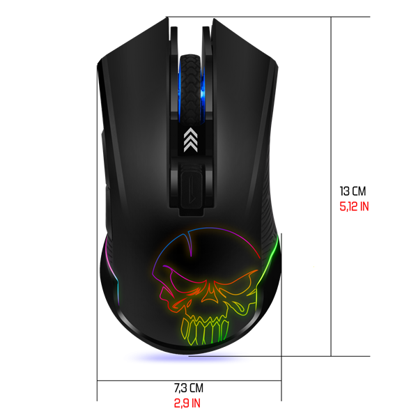 Spirit of Gamer Egér Vezeték nélküli - ELITE-M20 Wireless (4800DPI, 1000Hz, 6 gomb, Omron, harisnyázott kábel, fekete) - Image 8