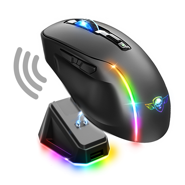 Spirit of Gamer Egér Vezeték nélküli  - ELITE-M50 Black (Optikai, 8000DPI, 1000Hz, 6 programozható gomb, RGB, fekete) - Image 1