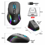 Spirit of Gamer Egér Vezeték nélküli  - ELITE-M50 Black (Optikai, 8000DPI, 1000Hz, 6 programozható gomb, RGB, fekete) - Image 2