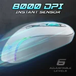Spirit of Gamer Egér Vezeték nélküli  - ELITE-M50 White (Optikai, 8000DPI, 1000Hz, 6 programozható gomb, RGB, fehér) - Image 4