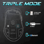 Spirit of Gamer Egér Vezeték nélküli  - ELITE-M50 White (Optikai, 8000DPI, 1000Hz, 6 programozható gomb, RGB, fehér) - Image 6