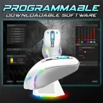 Spirit of Gamer Egér Vezeték nélküli  - ELITE-M50 White (Optikai, 8000DPI, 1000Hz, 6 programozható gomb, RGB, fehér) - Image 7