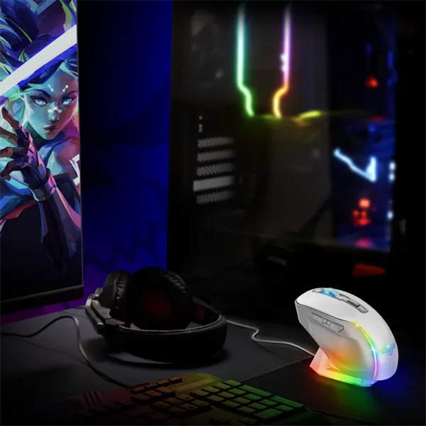 Spirit of Gamer Egér Vezeték nélküli  - ELITE-M50 White (Optikai, 8000DPI, 1000Hz, 6 programozható gomb, RGB, fehér) - Image 9