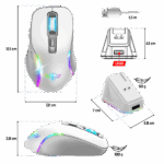 Spirit of Gamer Egér Vezeték nélküli  - ELITE-M50 White (Optikai, 8000DPI, 1000Hz, 6 programozható gomb, RGB, fehér) - Image 8