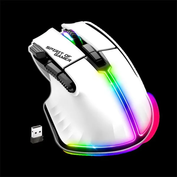 Spirit of Gamer Egér vezeték nélküli - PRO-M5 Arctic Wireless (Optikai, 8000DPI, 8 gomb, fehér) - Image 2