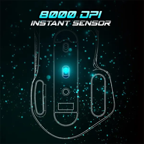 Spirit of Gamer Egér vezeték nélküli - PRO-M5 Wireless (Optikai, 8000DPI, 8 gomb, fekete) - Image 5