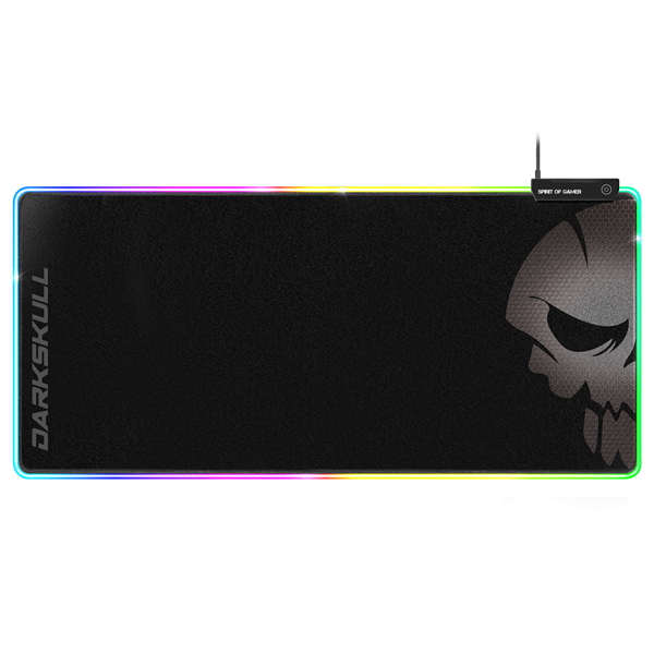 Spirit of Gamer Egérpad - Darkskull RGB Mouse Pad XXXL (RGB háttérvilágítás, USB Hub, 900 x 400 x 4mm; fekete)