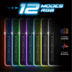 Spirit of Gamer Egérpad - Darkskull RGB Mouse Pad XXXL (RGB háttérvilágítás, USB Hub, 900 x 400 x 4mm; fekete) - Image 4