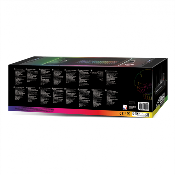 Spirit of Gamer Egérpad - Darkskull RGB Mouse Pad XXXL (RGB háttérvilágítás, USB Hub, 900 x 400 x 4mm; fekete) - Image 11