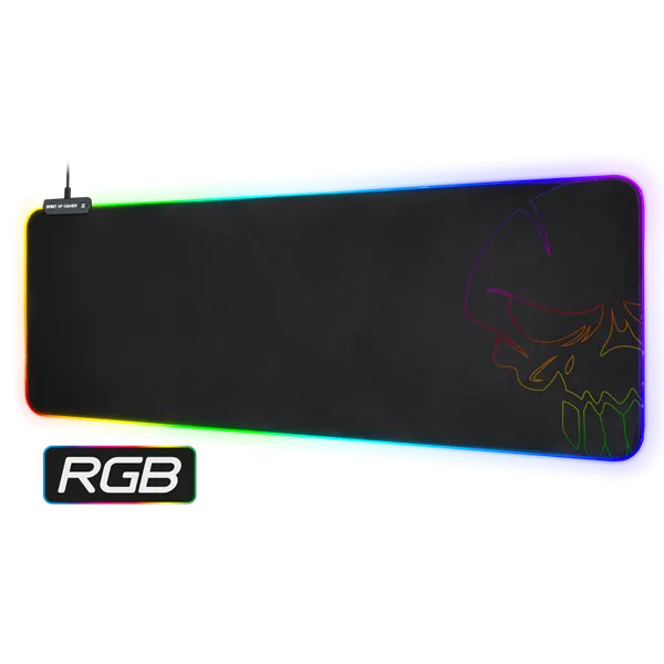 Spirit of Gamer Egérpad - Darkskull RGB - XXL (RGB háttérvilágítás, 800 x 300 x 4mm; fekete)