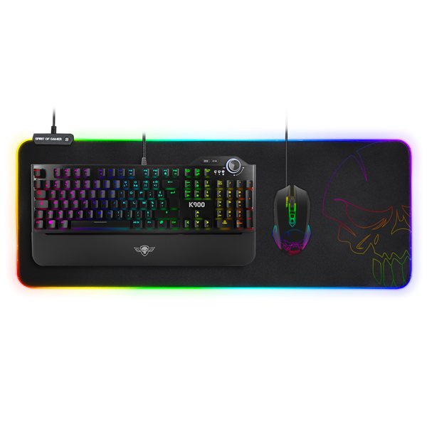 Spirit of Gamer Egérpad - Darkskull RGB - XXL (RGB háttérvilágítás, 800 x 300 x 4mm; fekete) - Image 3