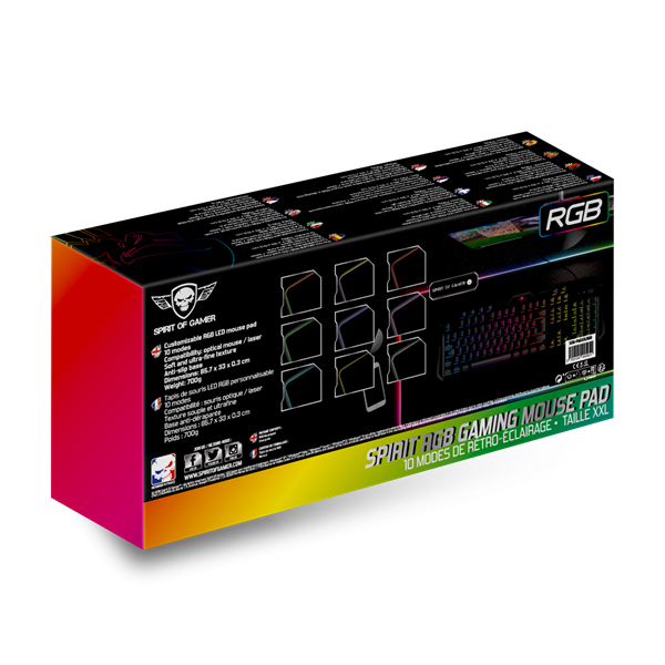 Spirit of Gamer Egérpad - Darkskull RGB - XXL (RGB háttérvilágítás, 800 x 300 x 4mm; fekete) - Image 7