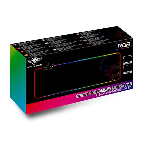 Spirit of Gamer Egérpad - Darkskull RGB - XXL (RGB háttérvilágítás, 800 x 300 x 4mm; fekete) - Image 8