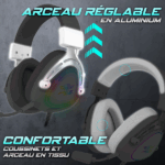 Spirit of Gamer Fejhallgató - ELITE H40 White (MultiPlatform, RGB, 3.5mm Jack, mikrofon, hangerőszabályzó, nagy-párnás) - Image 7