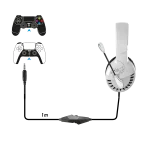 Spirit of Gamer Fejhallgató - PRO-H3 Playstation (PS4/PS5, mikrofon, 3.5mm jack, hangerőszabályzó, 1m kábel, fehér) - Image 6