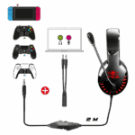 Spirit of Gamer Fejhallgató - PRO-H3 Red (MultiPlatform, mikrofon, 3.5mm jack, hangerőszabályzó, 2m kábel, piros) - Image 6