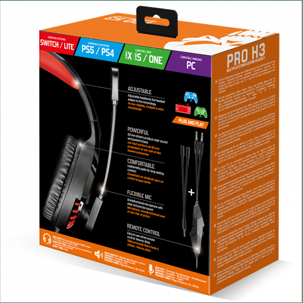 Spirit of Gamer Fejhallgató - PRO-H3 Red (MultiPlatform, mikrofon, 3.5mm jack, hangerőszabályzó, 2m kábel, piros) - Image 9
