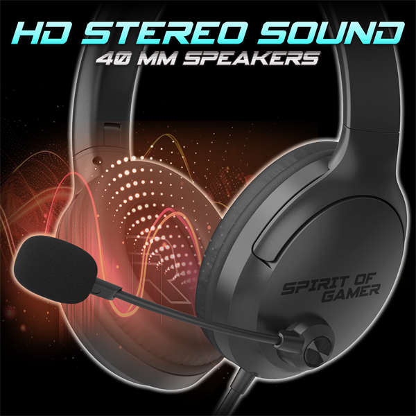 Spirit of Gamer Fejhallgató - PRO-H4 Black (MultiPlatform, mikrofon, 3.5mm jack, hangerőszabályzó, fekete) - Image 4