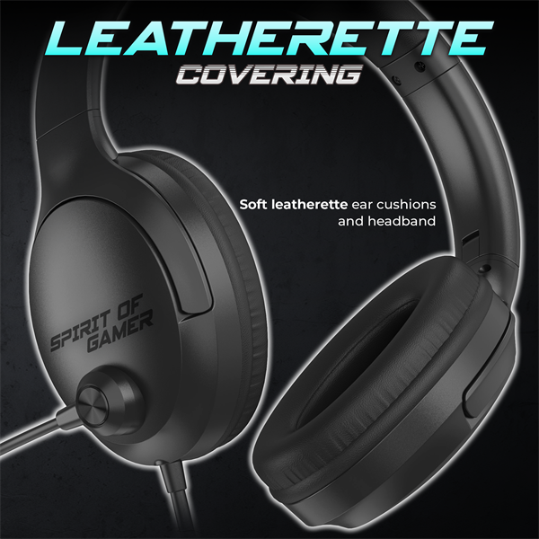 Spirit of Gamer Fejhallgató - PRO-H4 Black (MultiPlatform, mikrofon, 3.5mm jack, hangerőszabályzó, fekete) - Image 9
