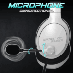 Spirit of Gamer Fejhallgató - PRO-H4 White (MultiPlatform, mikrofon, 3.5mm jack, hangerőszabályzó, fehér) - Image 5