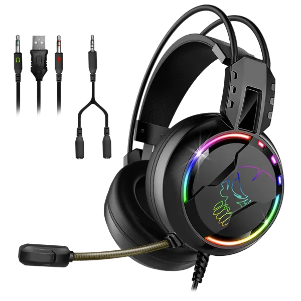 Spirit of Gamer Fejhallgató - PRO-H7 (MultiPlatform, mikrofon, 3.5mm jack, hangerőszabályzó, 2m kábel, fekete) - Image 2