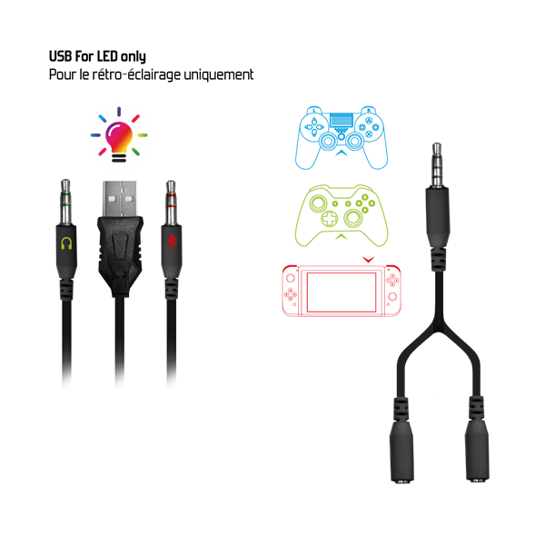 Spirit of Gamer Fejhallgató - PRO-H7 (MultiPlatform, mikrofon, 3.5mm jack, hangerőszabályzó, 2m kábel, fekete) - Image 10