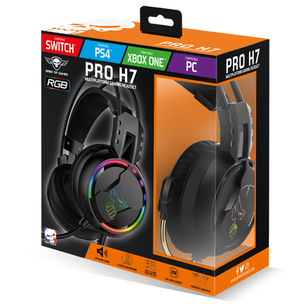 Spirit of Gamer Fejhallgató - PRO-H7 (MultiPlatform, mikrofon, 3.5mm jack, hangerőszabályzó, 2m kábel, fekete) - Image 12