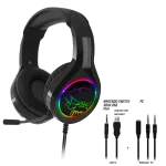 Spirit of Gamer Fejhallgató - PRO-H8 RGB Dark (MultiPlatform, mikrofon, 3.5mm jack, hangerőszabályzó, 2m kábel, fekete) - Image 6