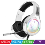 Spirit of Gamer Fejhallgató - PRO-H8 RGB White (MultiPlatform, mikrofon, 3.5mm jack, hangerőszabályzó, 2m kábel, fehér) - Image 2