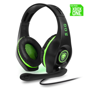 Spirit of Gamer Fejhallgató - PRO-XH5 (XboxOne; mikrofon, 3.5mm jack, hangerőszab., nagy-párnás, 1m kábel, fekete-zöld)