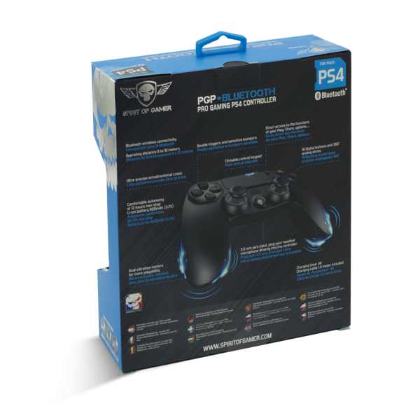 Spirit of Gamer Gamepad Vezeték Nélküli - XGP Bluetooth PS4 (USB, Vibration, PS4 kompatibilis, fekete-kék) - Image 6