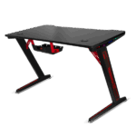 Spirit of Gamer Gamer Asztal - Headquarter 300 (MDF lap, fém lábak, fekete, RGB LED háttérvilágítás, 120 x 60 x 1,8 cm) - Image 7